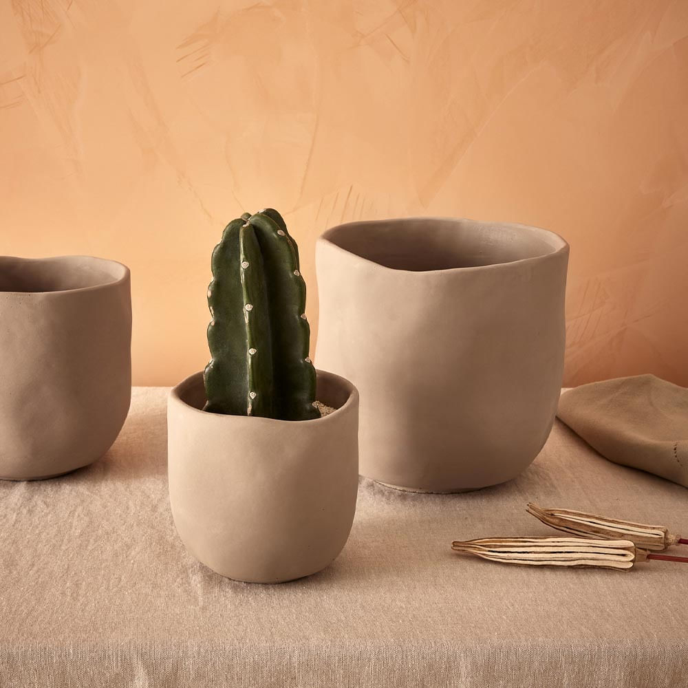 cachepot argila ambiente